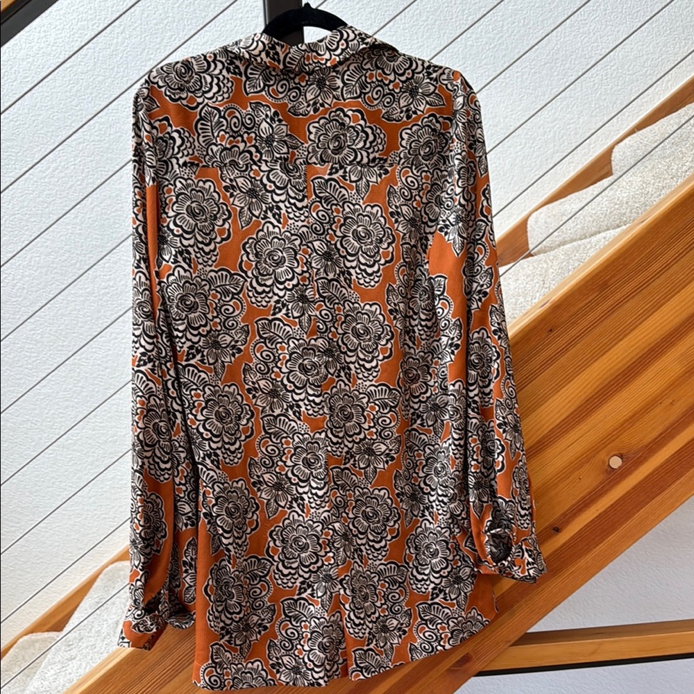 Alexis Orange and Black Floral Playsuit/cover Up Sz M - Picture 5 of 11